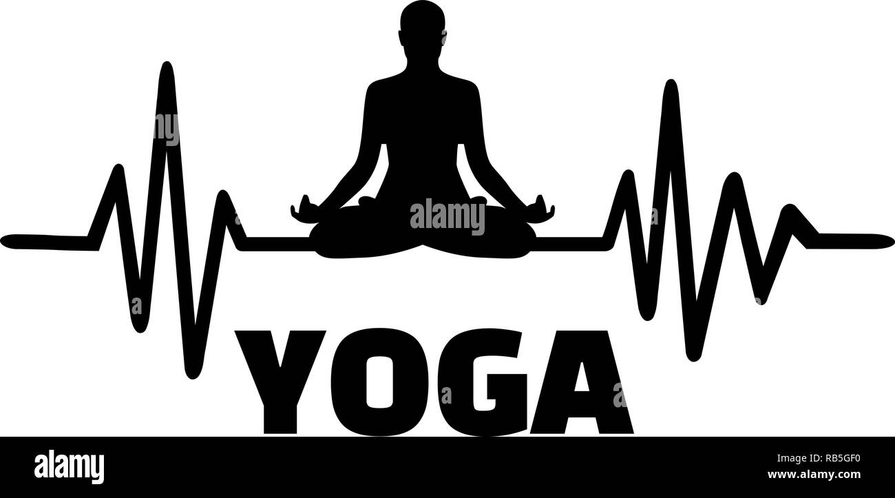 La ligne d'impulsion de signal de yoga yoga avec ossature Illustration de Vecteur
