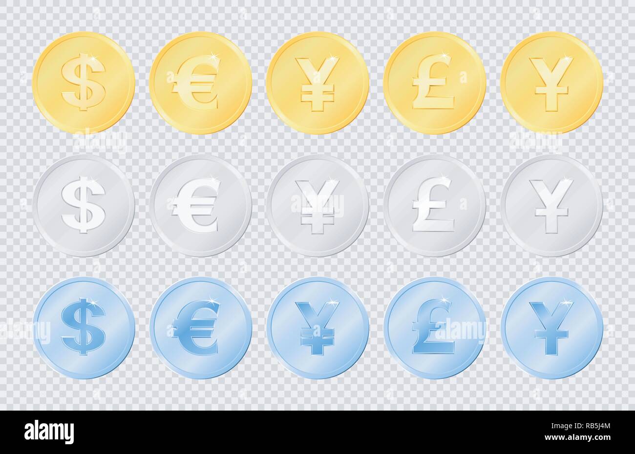 Série d'images de pièces de monnaie Illustration de Vecteur