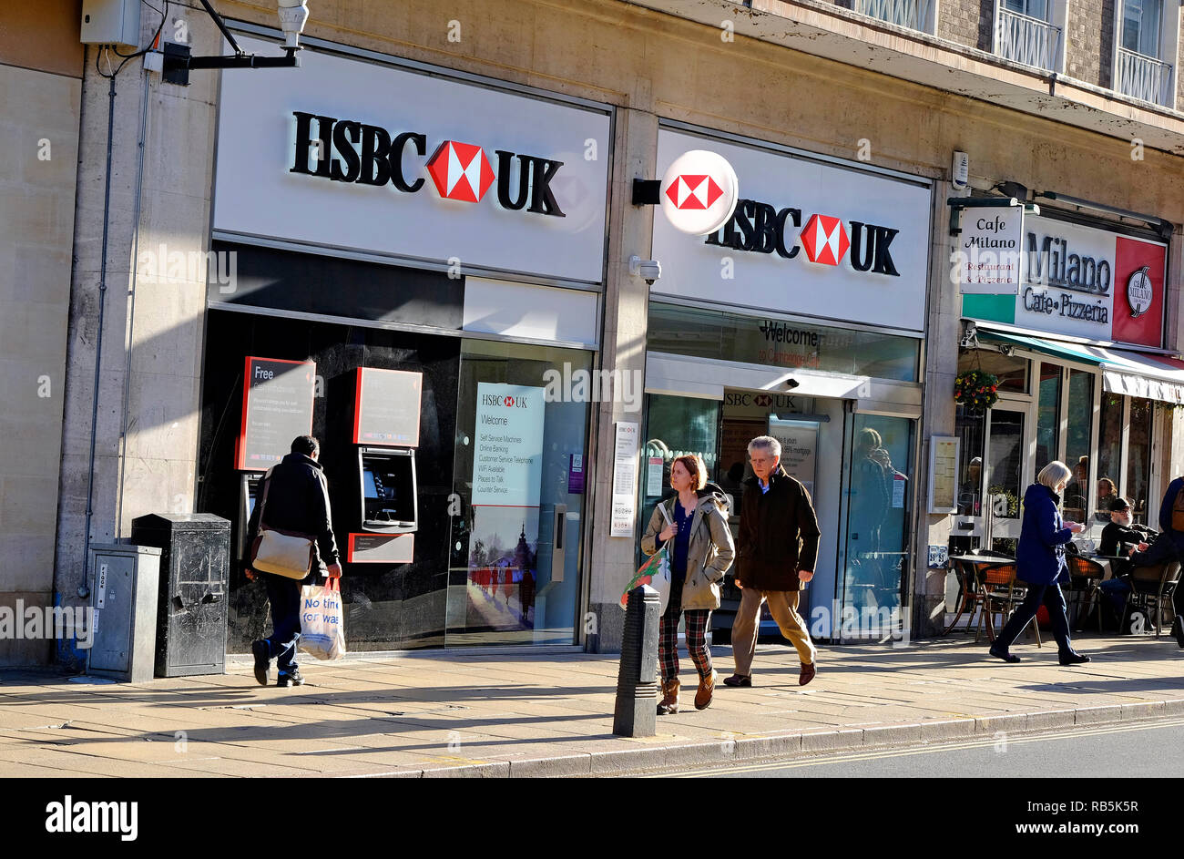 Direction générale de la banque HSBC, centre-ville de Cambridge, Angleterre Banque D'Images