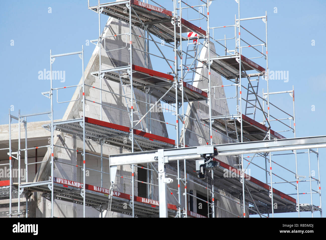 Les échafaudages, site de construction, shell, maison, Bremen, Germany, Europe Banque D'Images