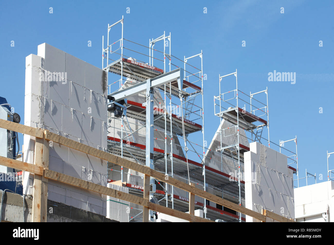 Les échafaudages, site de construction, shell, maison, Bremen, Germany, Europe Banque D'Images