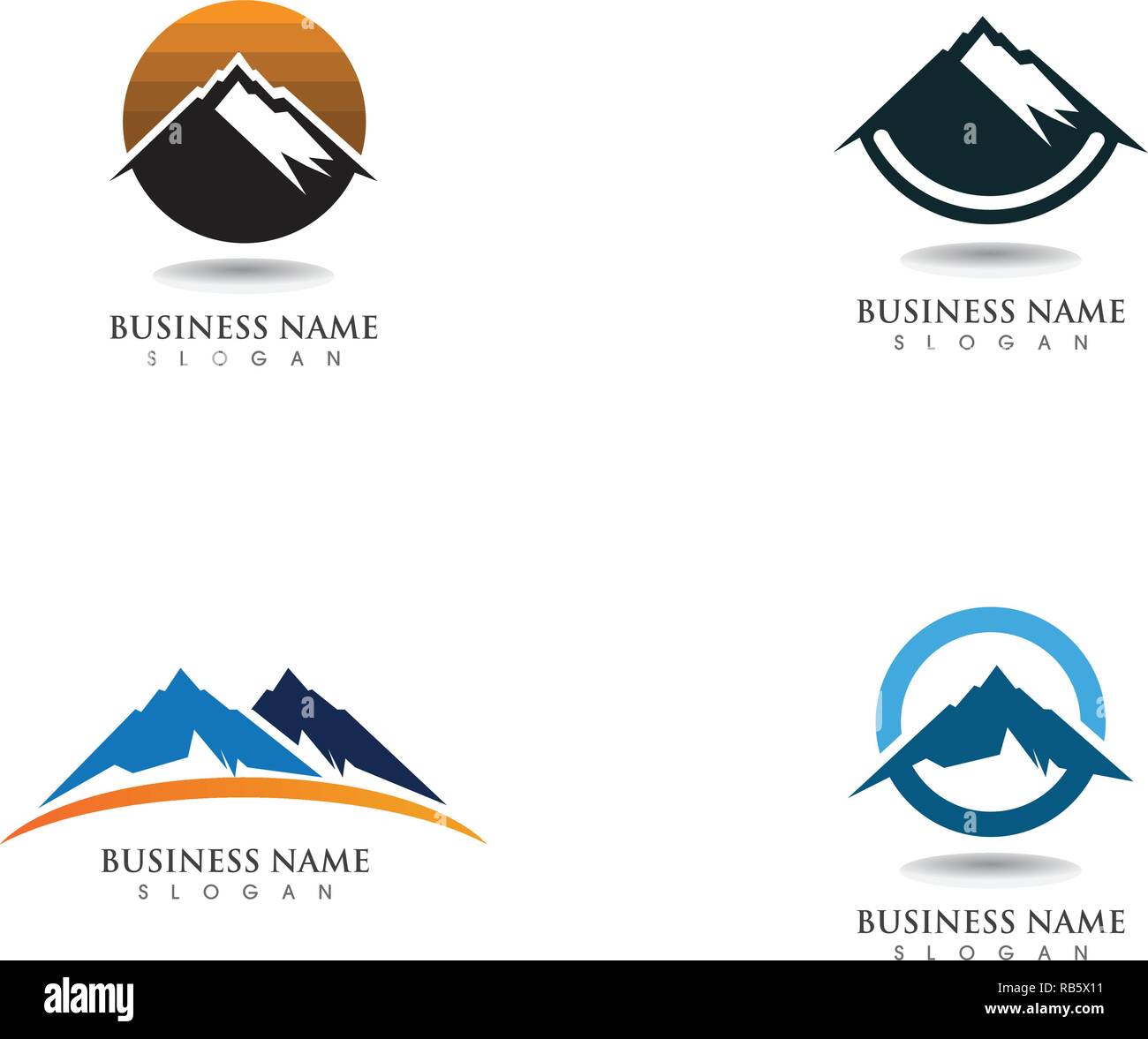 Logo Icône haute montagne Business Template Vector Illustration de Vecteur