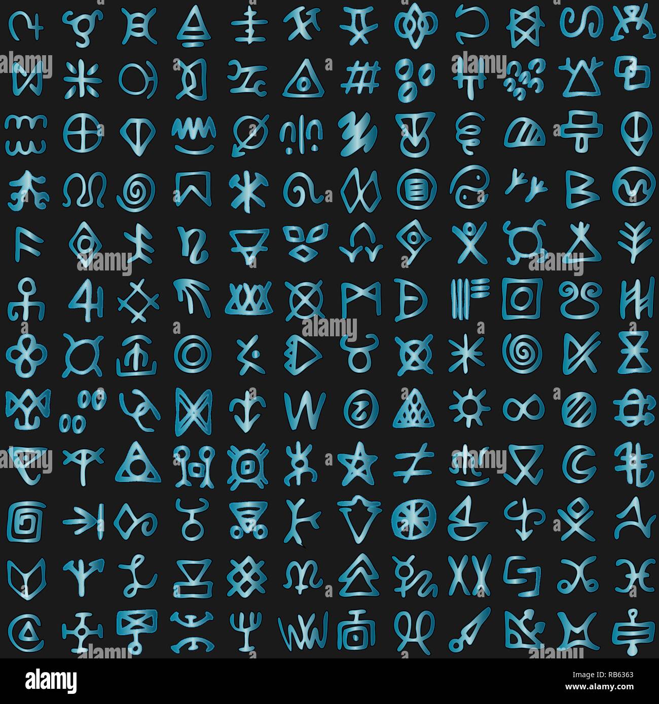 Le cyberespace futuriste numérique code matrix alien alphabet langage de programmation Illustration de Vecteur