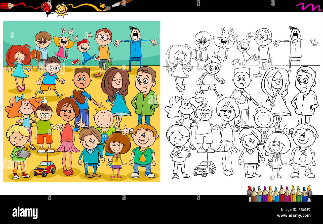 Coloriage dessin animé pour enfants Banque d'images vectorielles - Alamy