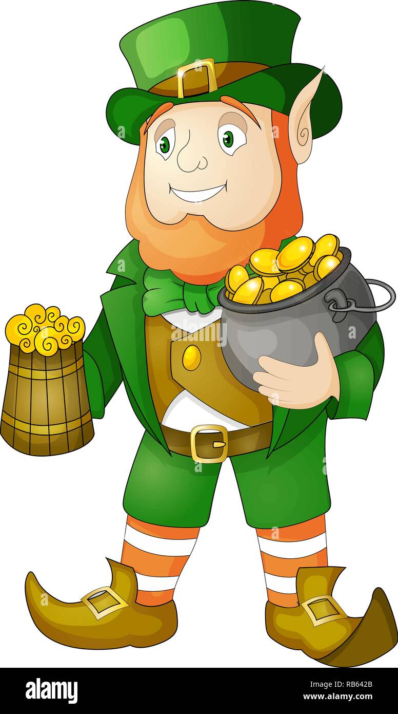 Leprechaun avec de la bière. L'illustration pour la saint Patricks day vector illustration Illustration de Vecteur