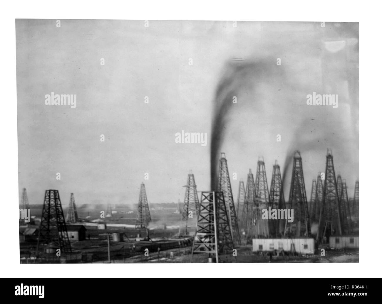 Photographie du deuxième puits jaillissant à Port Arthur, Texas. Datée 1901 Banque D'Images