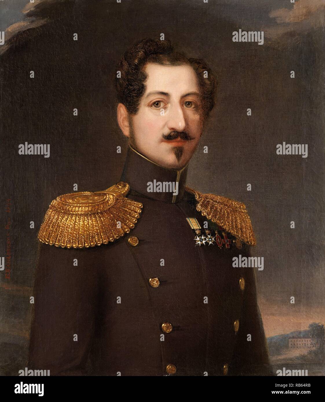 Portrait par Erik (Wahlberg) Wahlbergson d'Oscar I, Roi de Suède et Norvège 1844-1859 Banque D'Images