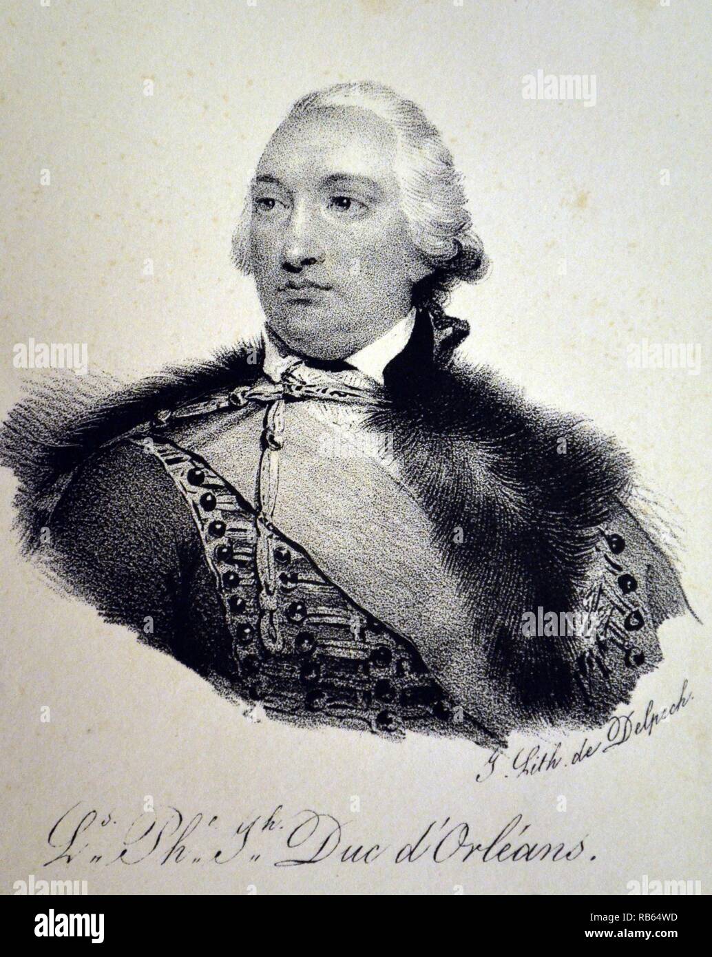 Louis Philippe Joseph, duc d'Orléans (1747-1793), connu sous le nom de Philippe Egalité. Le père de Louis Philippe I de France. Lithographie, c1840. Banque D'Images