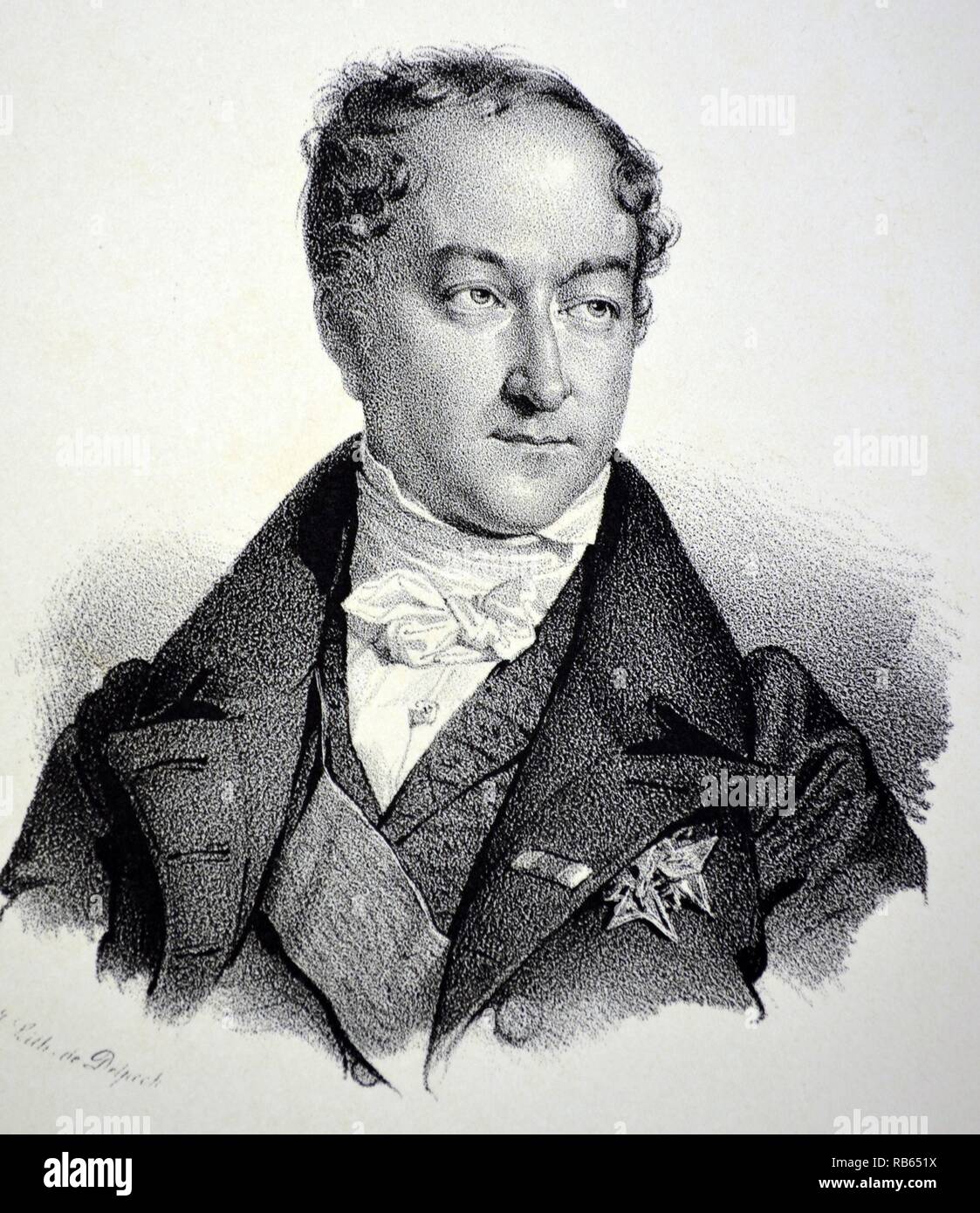 Ignace, Charles, Comte de Peyronnet (1778-1854), avocat et homme politique français. Lithographie, Paris, 1832. Banque D'Images