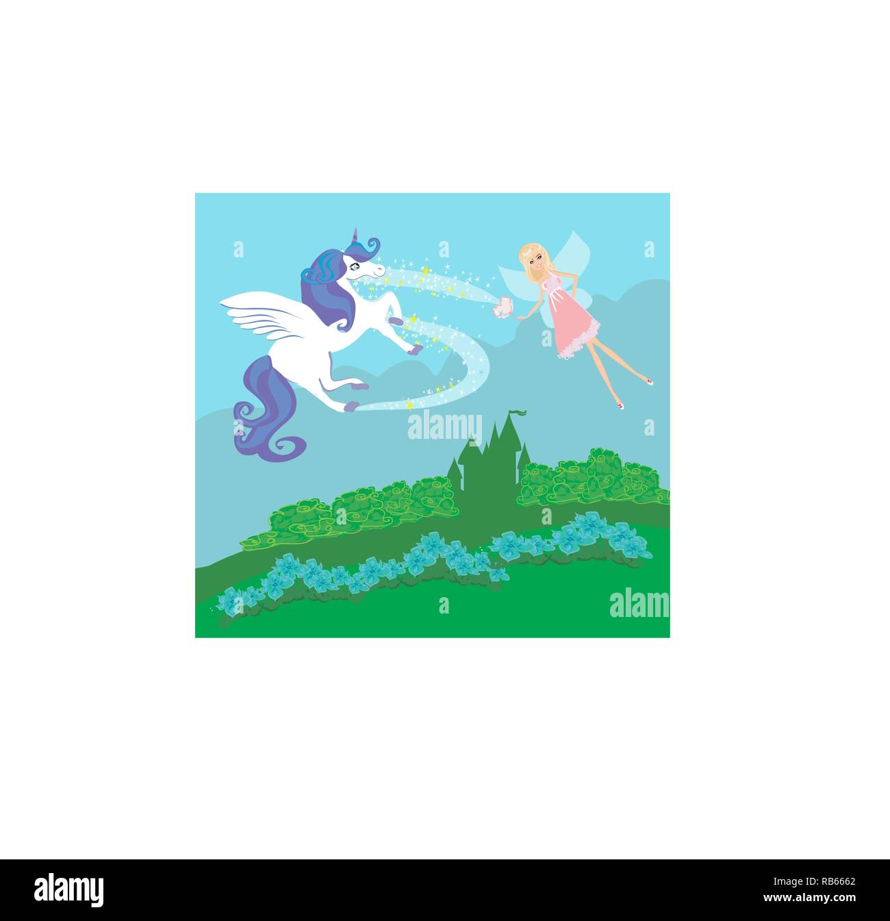 Chateau Fee Et Licorne Image Vectorielle Stock Alamy Chateau Fee Et Licorne Image Vectorielle Stock Alamy