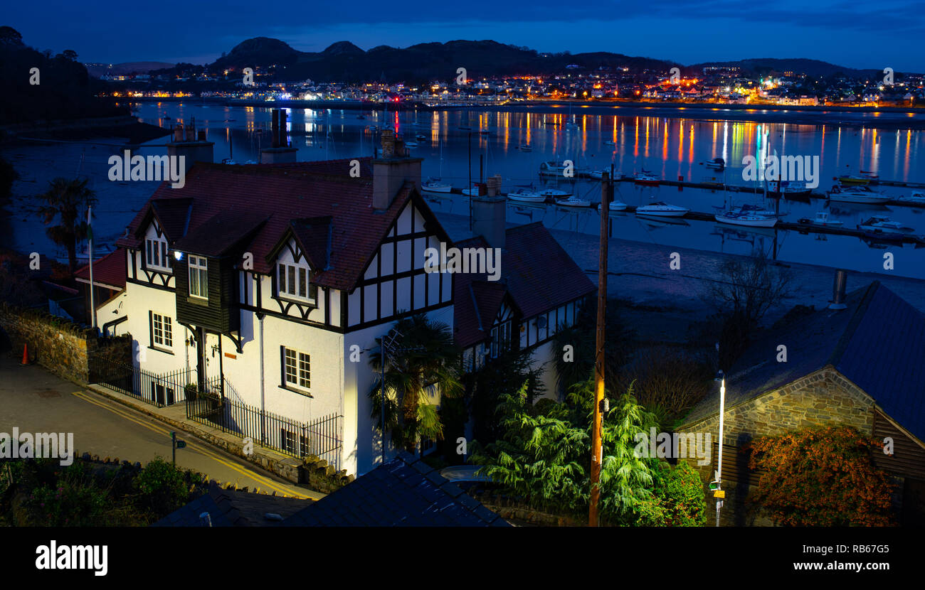 L'estuaire de la rivière Conwy, Conwy Deganwy vers. Image prise en janvier 2019. Banque D'Images