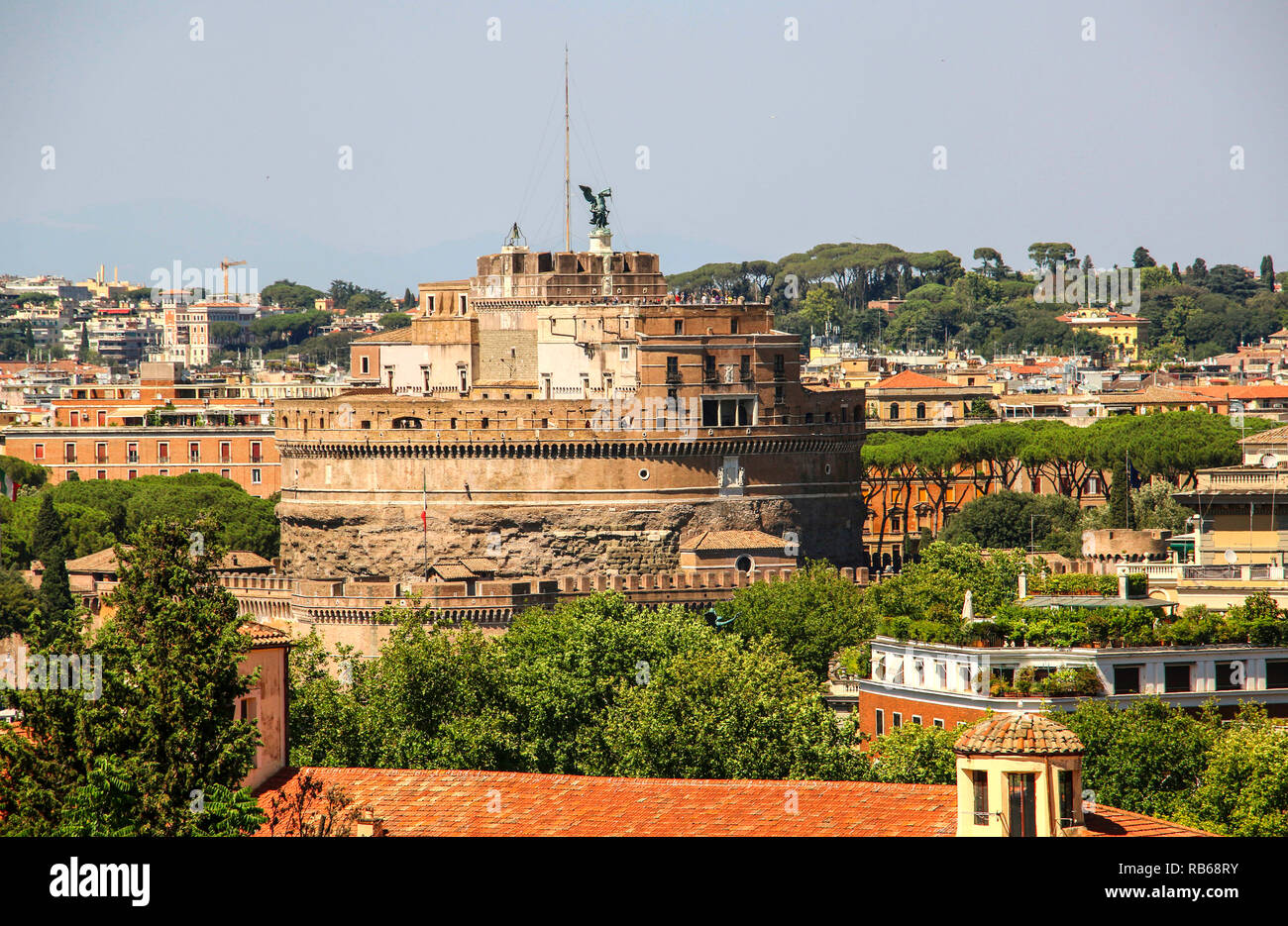 Vue sur le Château Saint Ange à Rome,Italie. Banque D'Images