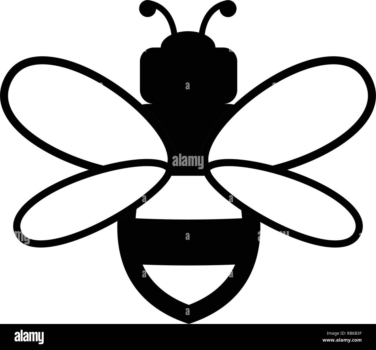 L'icône de l'abeille vecteur isolé sur fond blanc.télévision bumblebee dessin animé logo illustration simple de l'abeille. Illustration de Vecteur