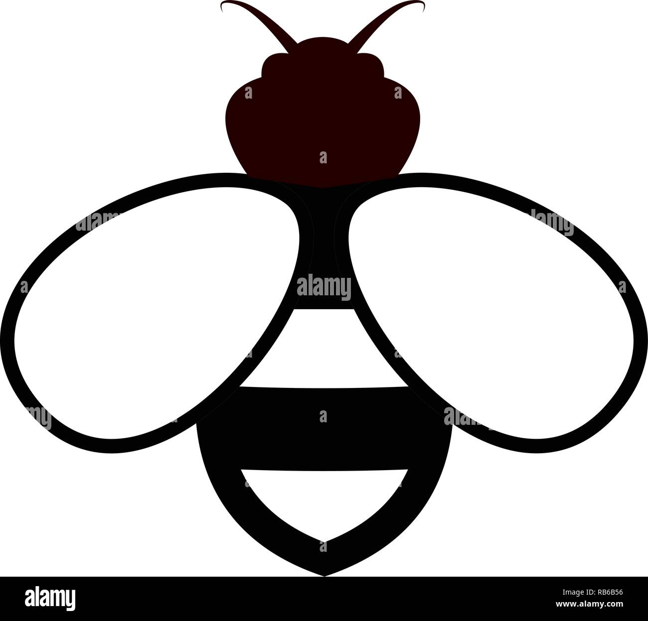 L'icône de l'abeille vecteur isolé sur fond blanc.télévision bumblebee dessin animé logo illustration simple de l'abeille. Illustration de Vecteur