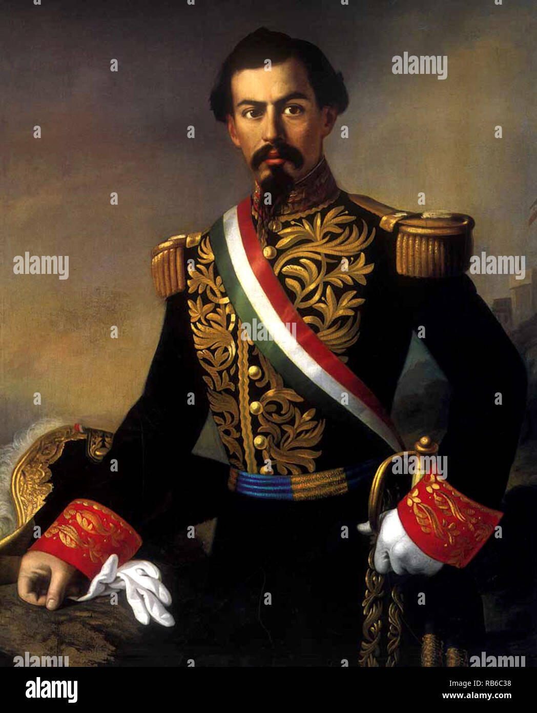 Le général Miguel, Miguel Miramón, Miguel Miramón Gregorio de la Luz Atenógenes Miramón y Tarelo, (1832 - 1867) général et homme politique mexicain. Il a servi comme anti-conservateur intérimaire constitutionnel Président du Mexique dans l'opposition pour le président constitutionnel Banque D'Images