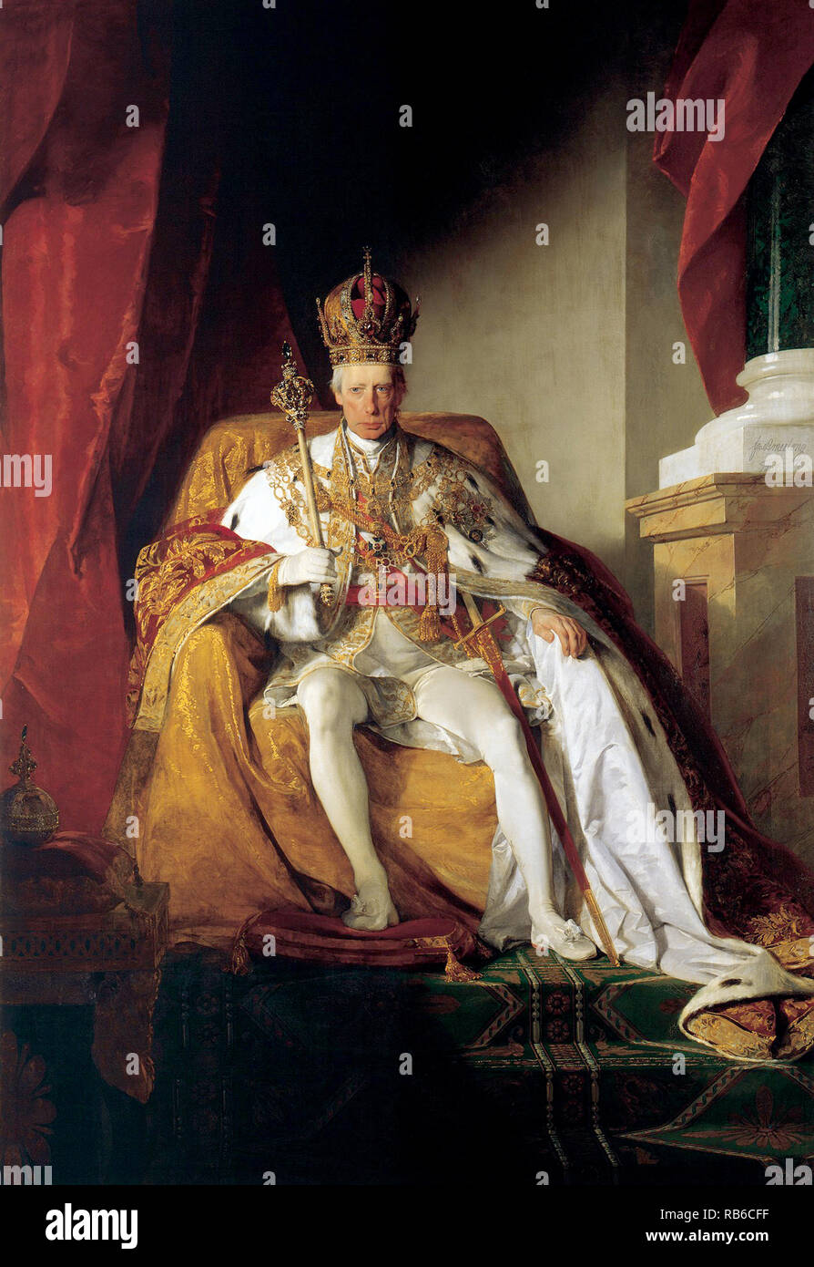 François II, Saint Empereur romain (1768 - 1835) le dernier empereur romain saint, décision de 1792 jusqu'en 1806, quand il a dissout le Saint Empire romain de la nation allemande Banque D'Images