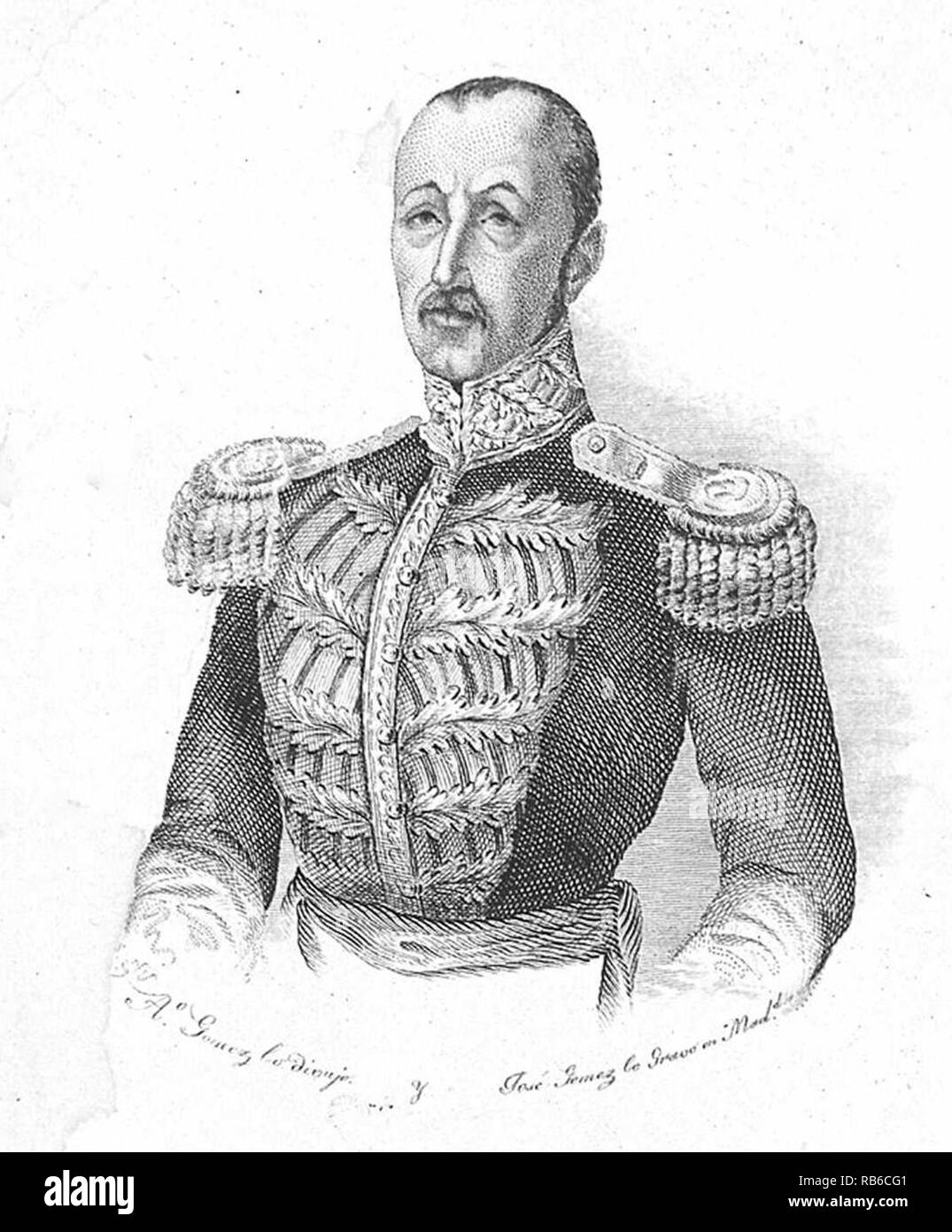 Federico de Roncali, Don Federico de y Roncali Ceruti, premier comte de Alcoy (1809 - 1857) homme politique espagnol et le premier ministre de l'Espagne entre 1852 et 1853 Banque D'Images