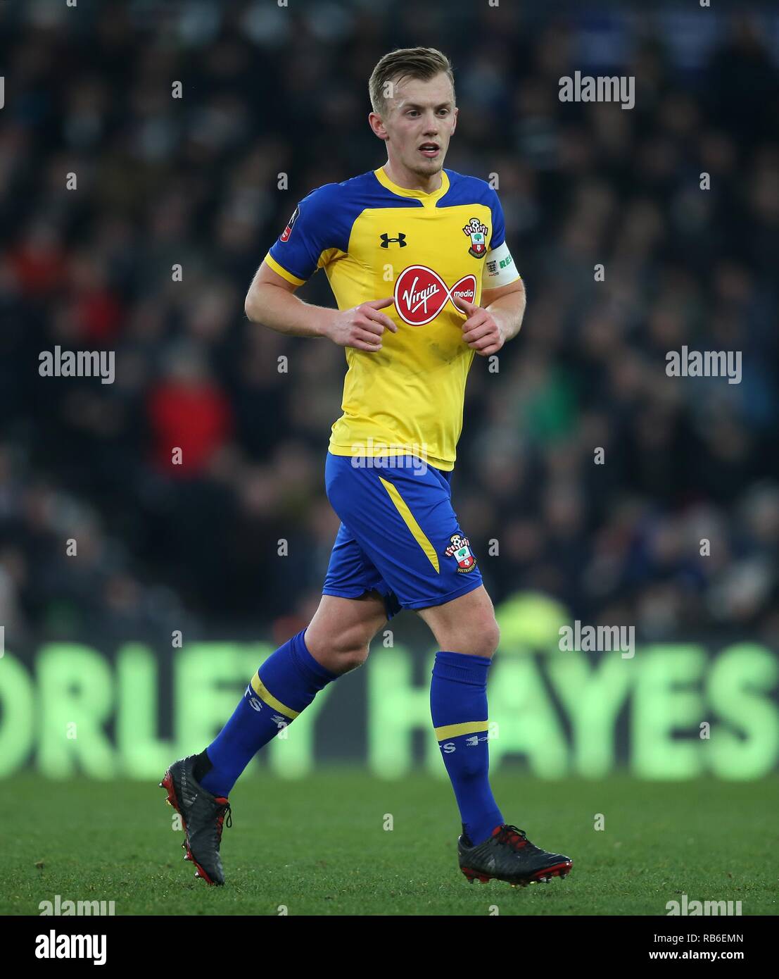 JAMES WARD-PROWSE, Southampton FC, DERBY COUNTY V SOUTHAMPTON, L'UNIS FA Cup 3ÈME TOUR, 2019 Banque D'Images