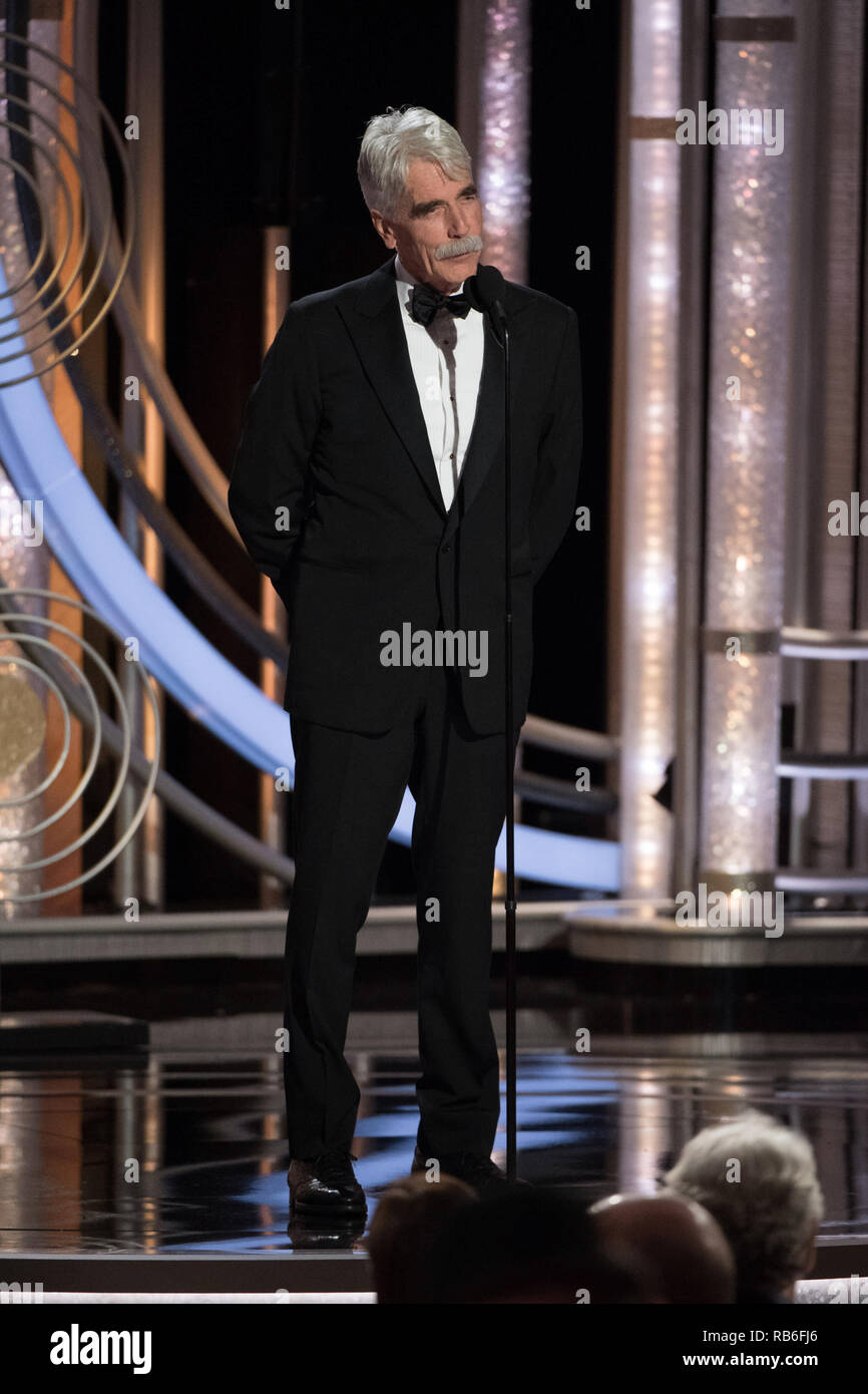 Los Angeles, USA. 06 Jan, 2019. Sam Elliott à la 76e Golden Globe Awards au Beverly Hilton de Los Angeles, CA le dimanche, Janvier 6, 2019. Credit : PictureLux Le Hollywood/Archive/Alamy Live News Banque D'Images