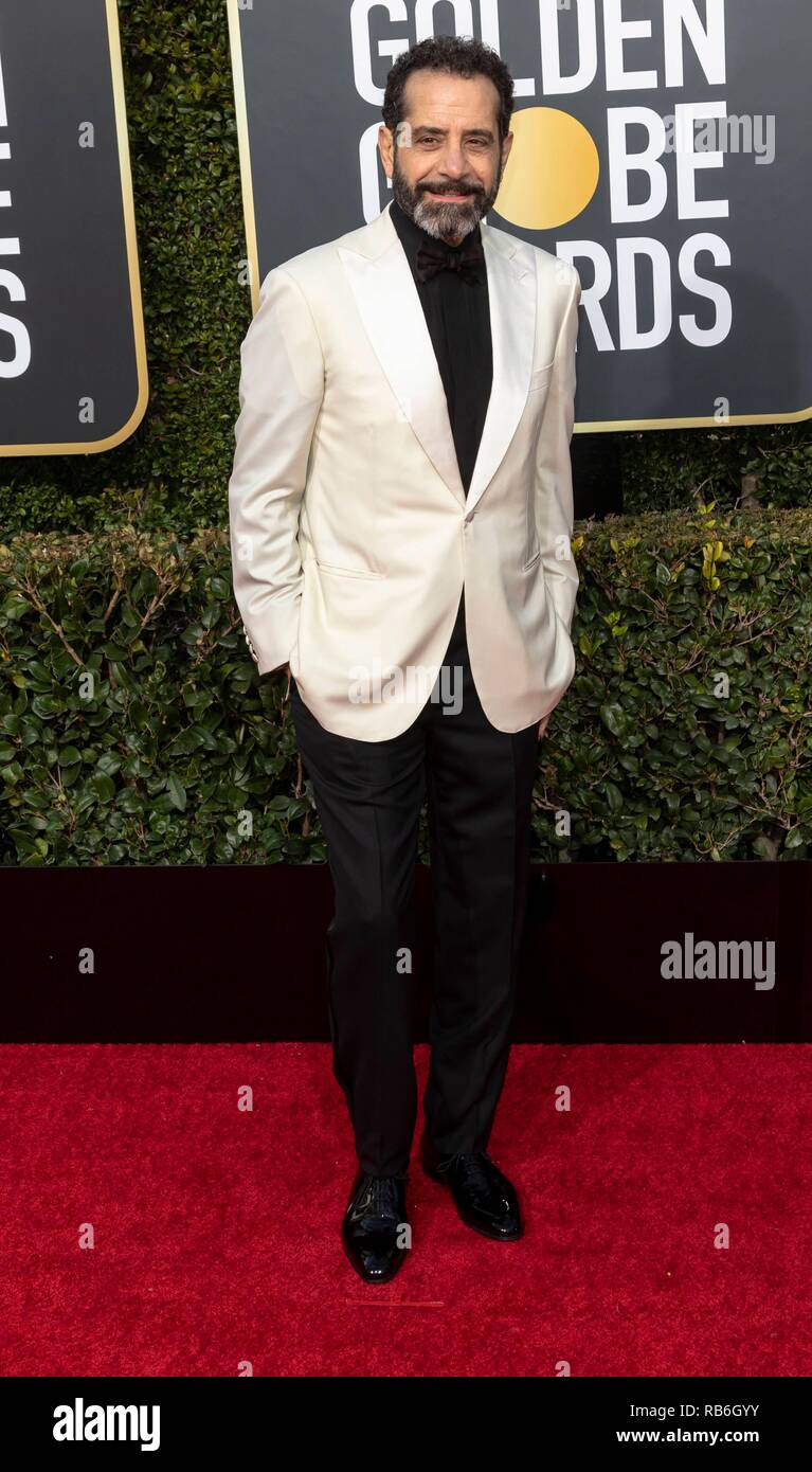 Tony Shalhoub assiste à la 76e Golden Globe Awards, Golden Globes, à l'hôtel Beverly Hilton à Beverly Hills, Los Angeles, USA, le 06 janvier 2019. Dans le monde d'utilisation | Banque D'Images