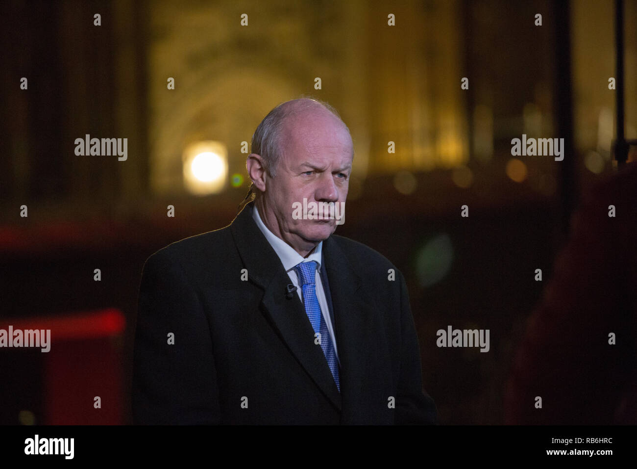 College Green, Londres, Royaume-Uni. Jan 7, 2019. Damian Green parle aux médias sur College Green crédit : George Cracknell Wright/Alamy Live News Banque D'Images