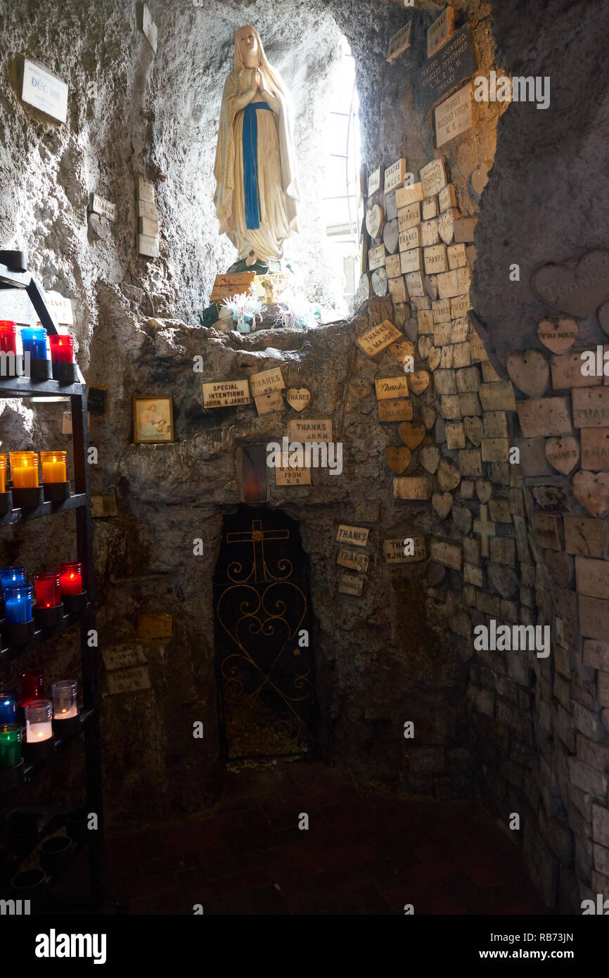 Grotte mariale, Notre Dame de Guadalupe Chapelle, La Nouvelle-Orléans, Louisiane. Banque D'Images