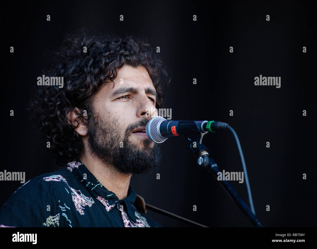 La chanteuse suédoise, auteur-compositeur et musicien José Gonzáles effectue un concert live au Danish Music Festival 2015 Northside à Aarhus. Le Danemark, 12/06 2015. À l'exception du Danemark. Banque D'Images