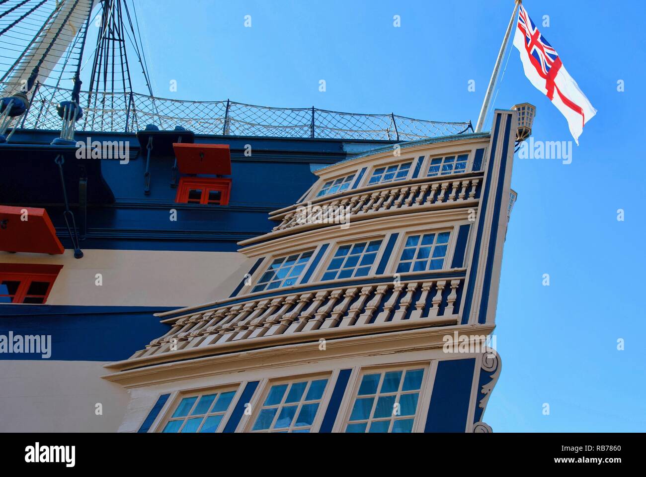 HMS Victory, Portsmouth, Hampshire, Angleterre. Banque D'Images