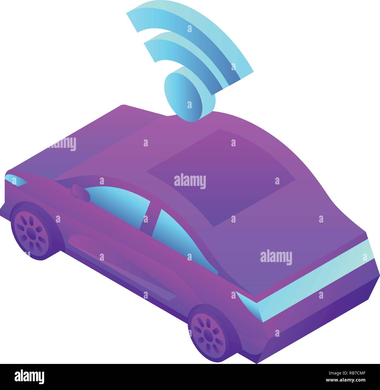 Icône de voiture sans conducteur, style isométrique Illustration de Vecteur
