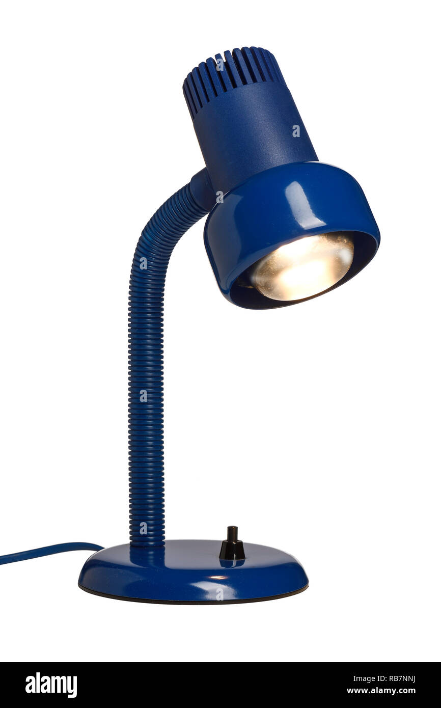 Un rétro vintage bleu angle poise lamp bendy Banque D'Images