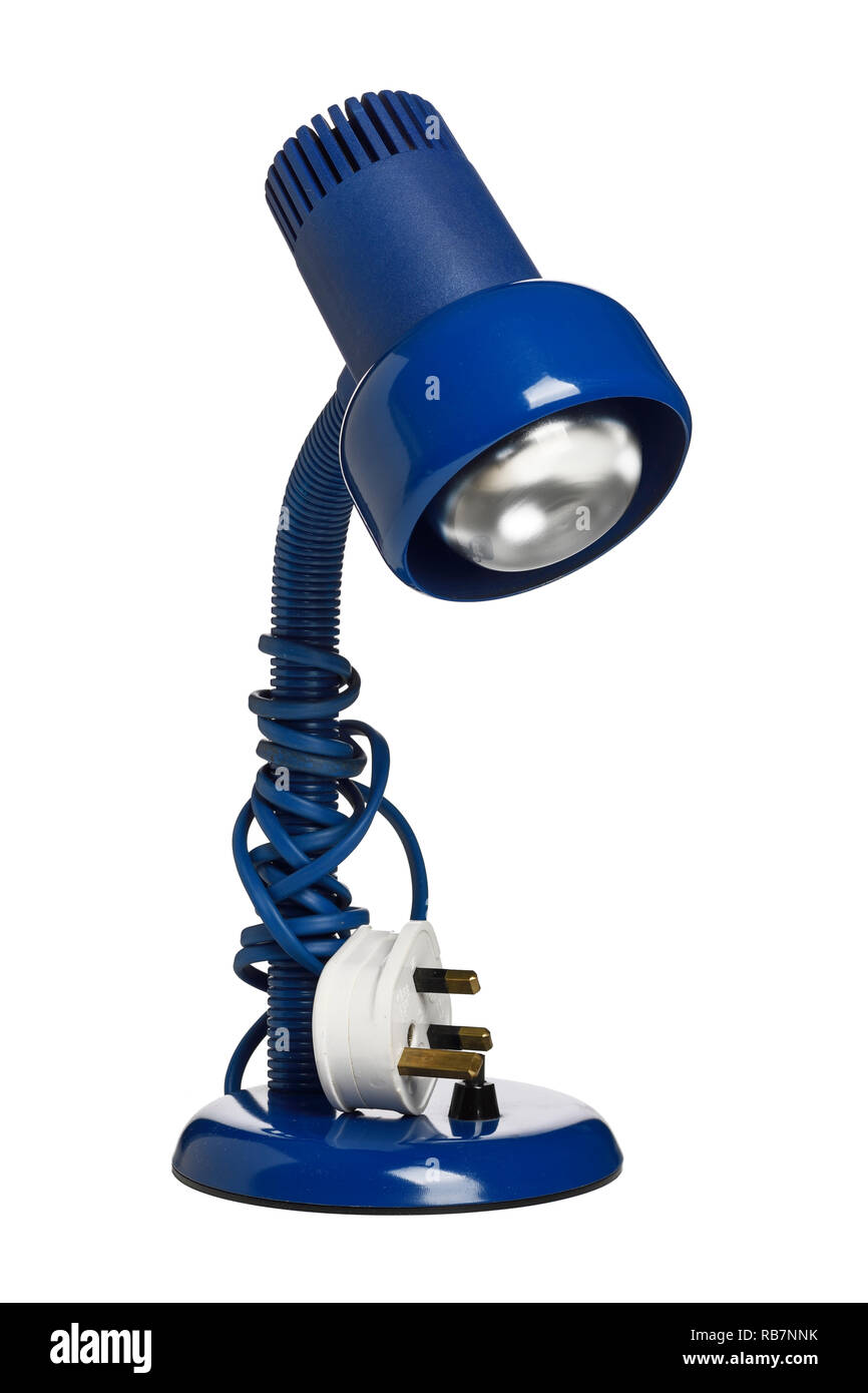 Un rétro vintage bleu angle poise lamp bendy Banque D'Images