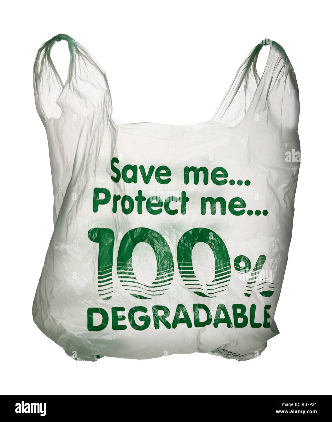 Un supermarché 100 % dégradables sac transporteur Banque D'Images