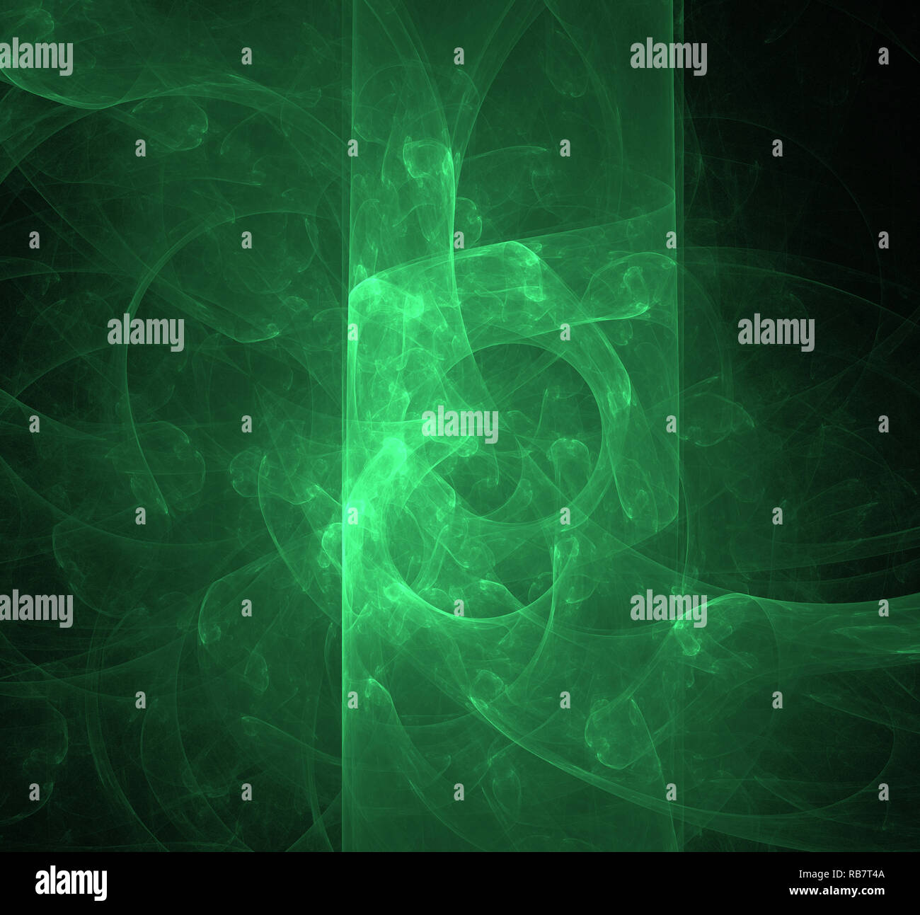 Abstract fractal vert ovni arrière-plan. Texture fractale Fantasy. Rendu 3D art numérique. Computer Generated image Banque D'Images