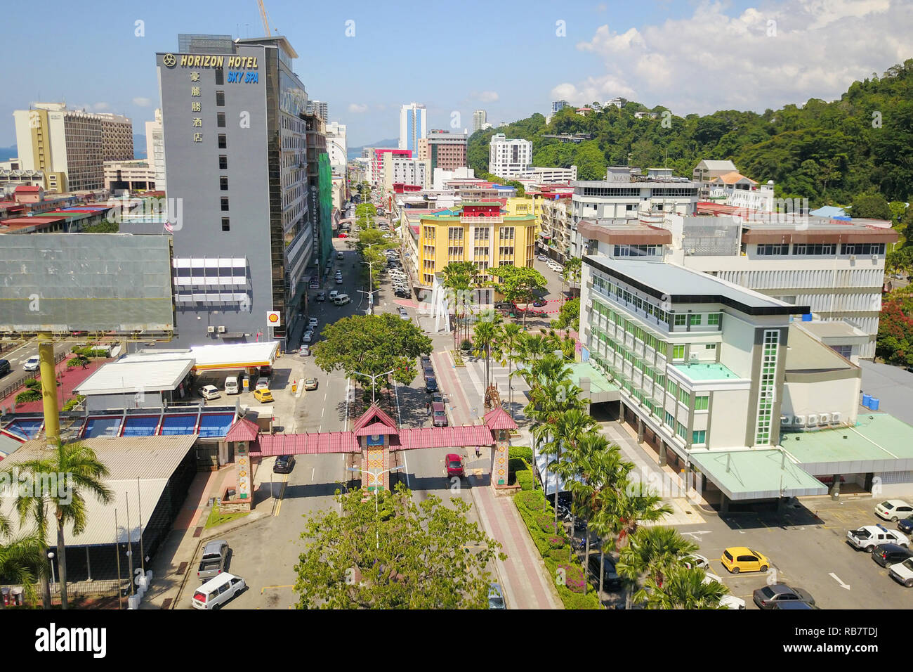 Kota Kinabalu Sabah Malaisie - Oct 16, 2018 : vue partielle de la ville de Kota Kinabalu . Kota Kinabalu est une capitale de l'état de Sabah situé à North Bor Banque D'Images