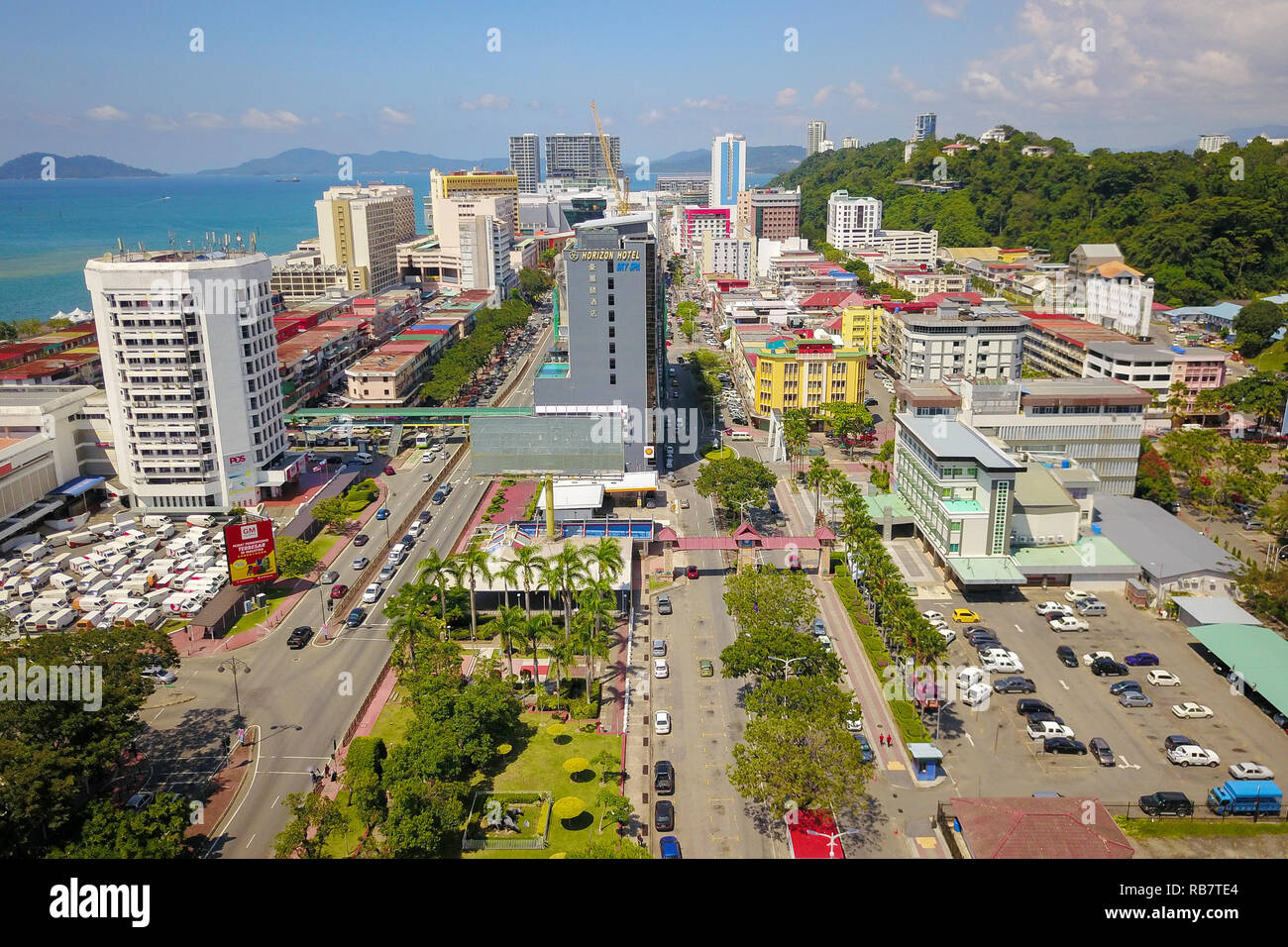 Kota Kinabalu Sabah Malaisie - Oct 16, 2018 : vue partielle de la ville de Kota Kinabalu . Kota Kinabalu est une capitale de l'état de Sabah situé à North Bor Banque D'Images