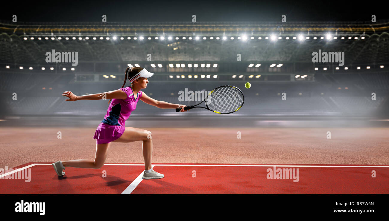 Grand joueur de tennis. Technique mixte Banque D'Images