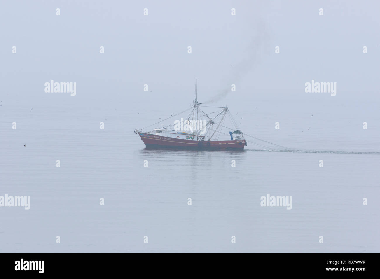 Chalutier au large de Dauphin Island dans le golfe du Mexique, de l'Alabama. Banque D'Images