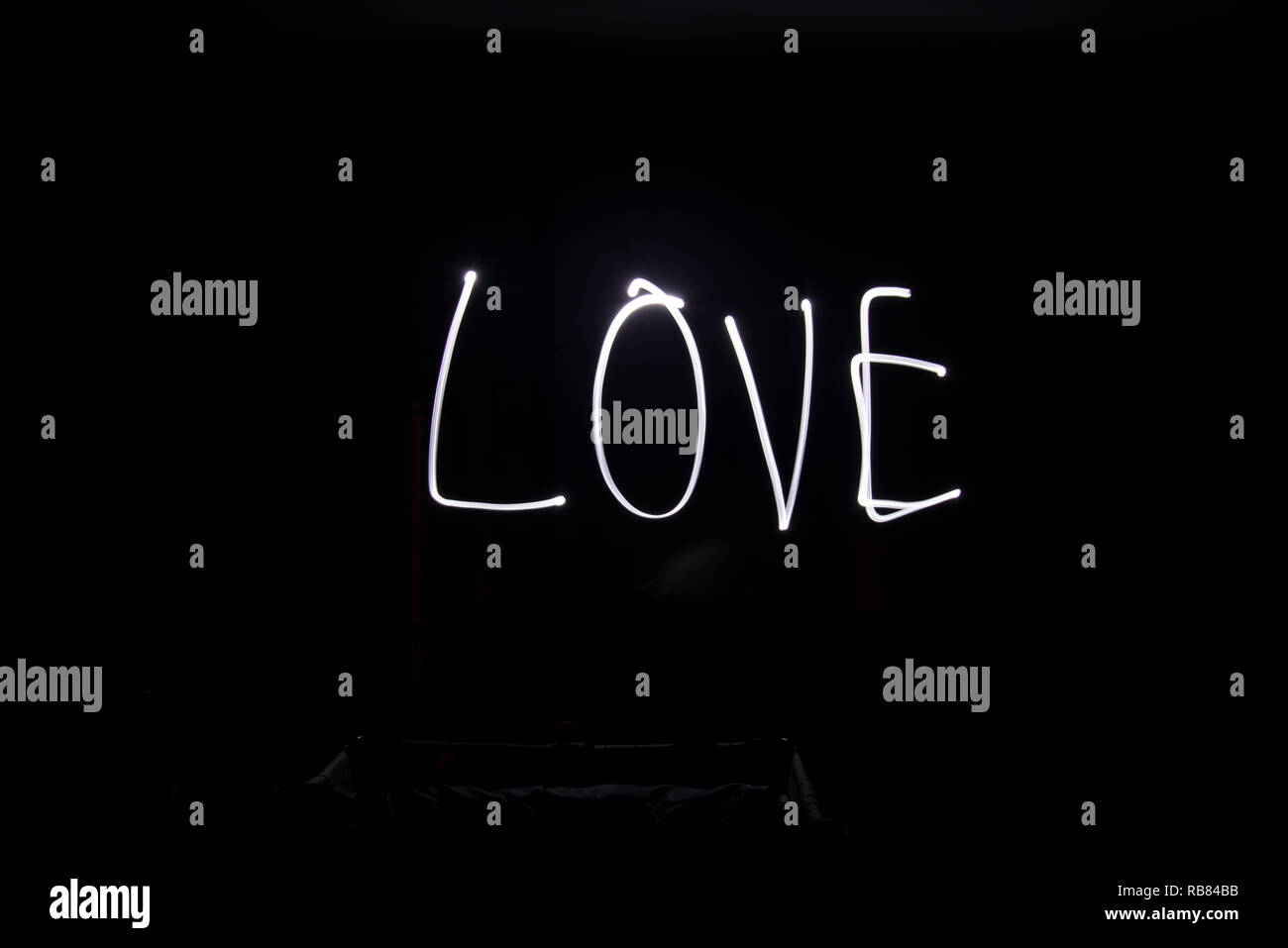 Peinture de lumière, d'amour, long exposure Banque D'Images