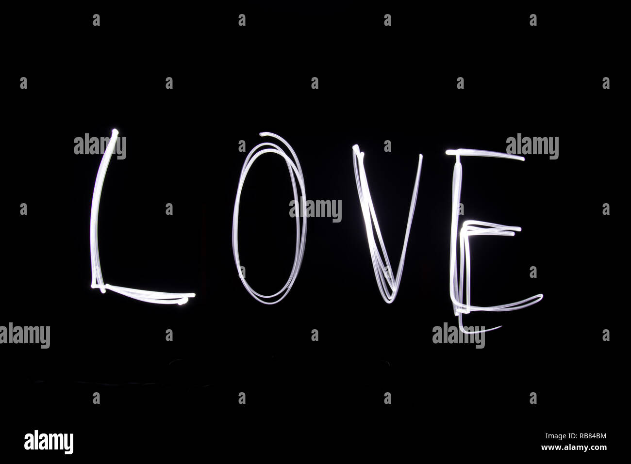 Peinture de lumière, d'amour, long exposure Banque D'Images