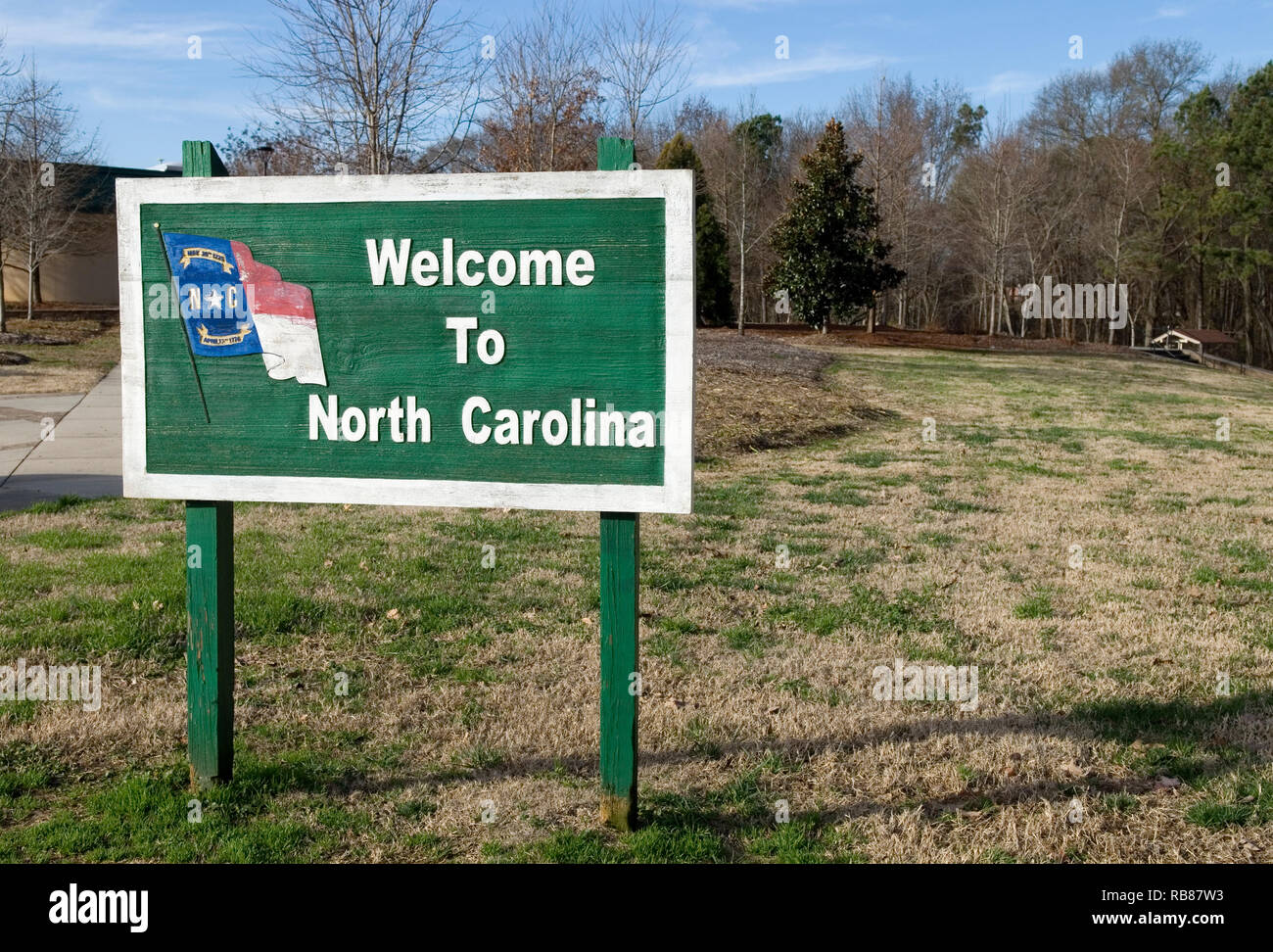 Bienvenue à Caroline du Nord USA signe Banque D'Images