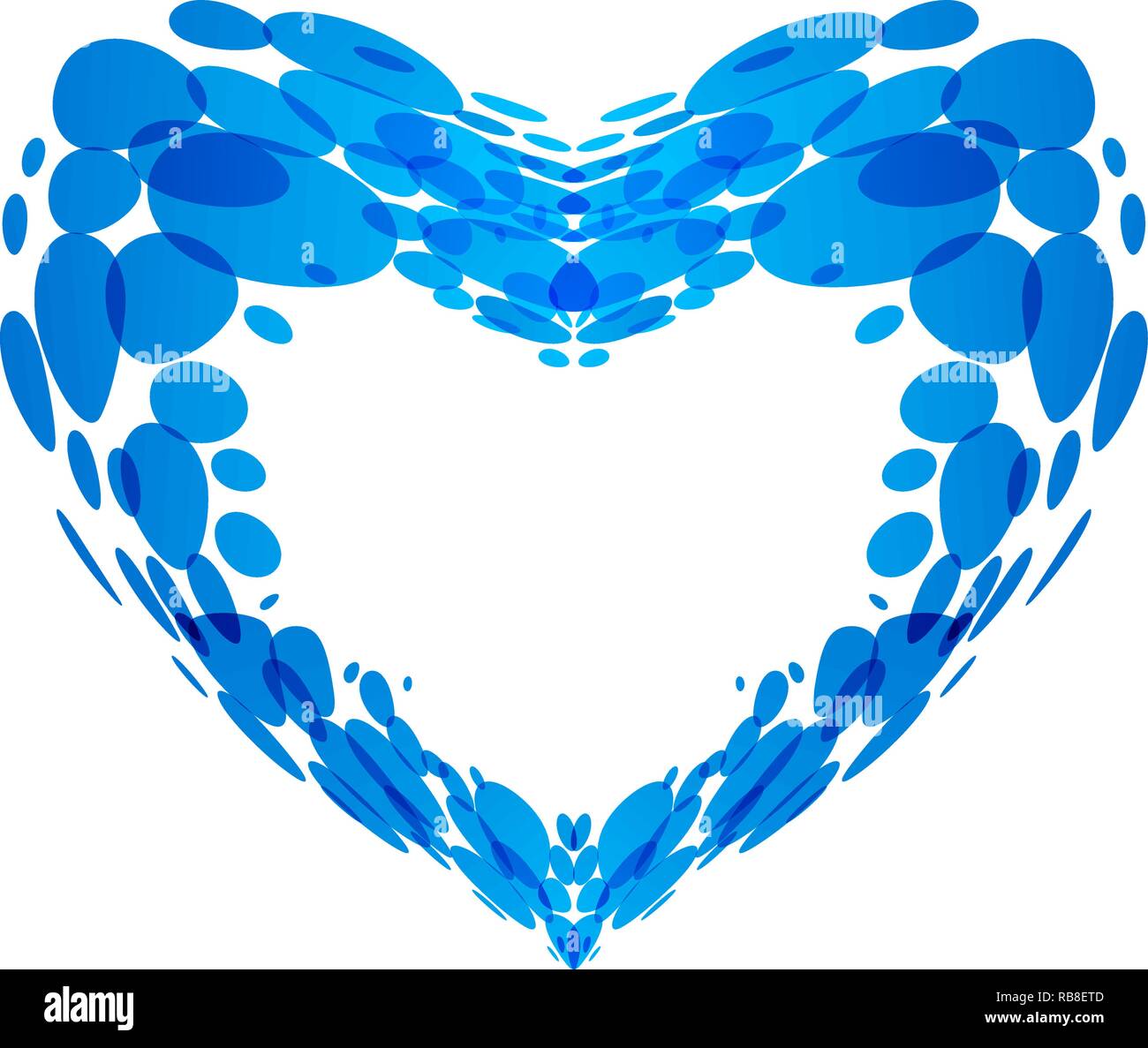 Forme de coeur vecteur faite avec les gouttelettes d'eau, isolé sur fond blanc Illustration de Vecteur