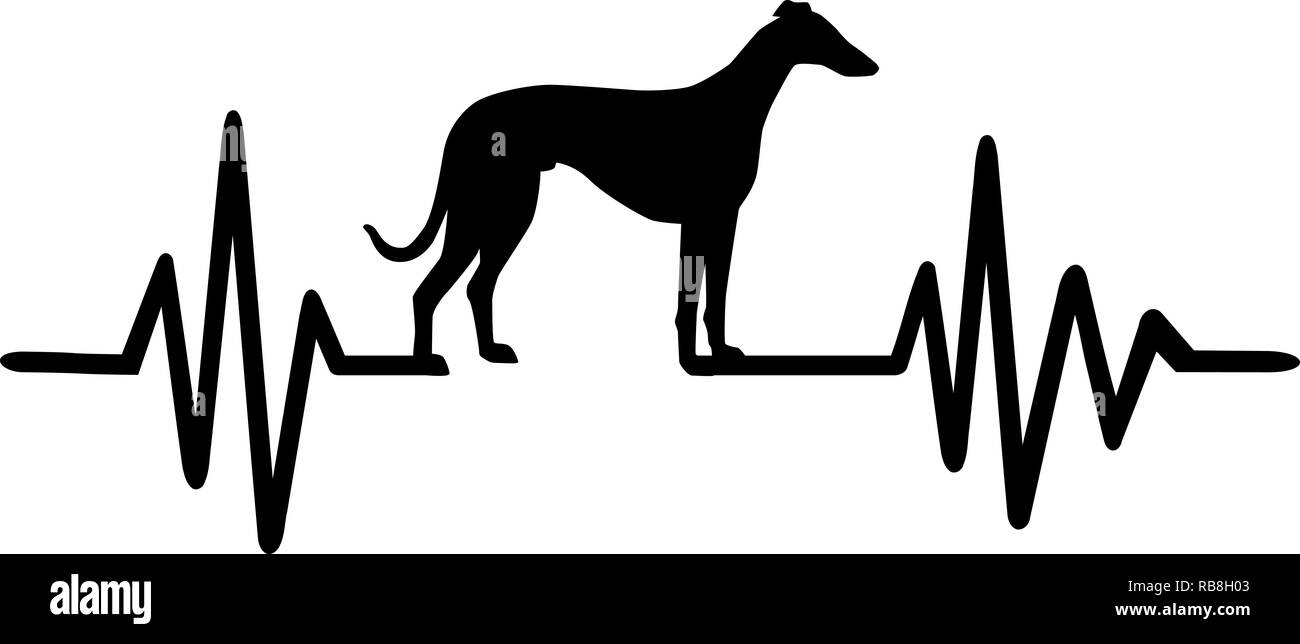 La ligne d'impulsion de signal de lévier italien avec silhouette de chien Banque D'Images