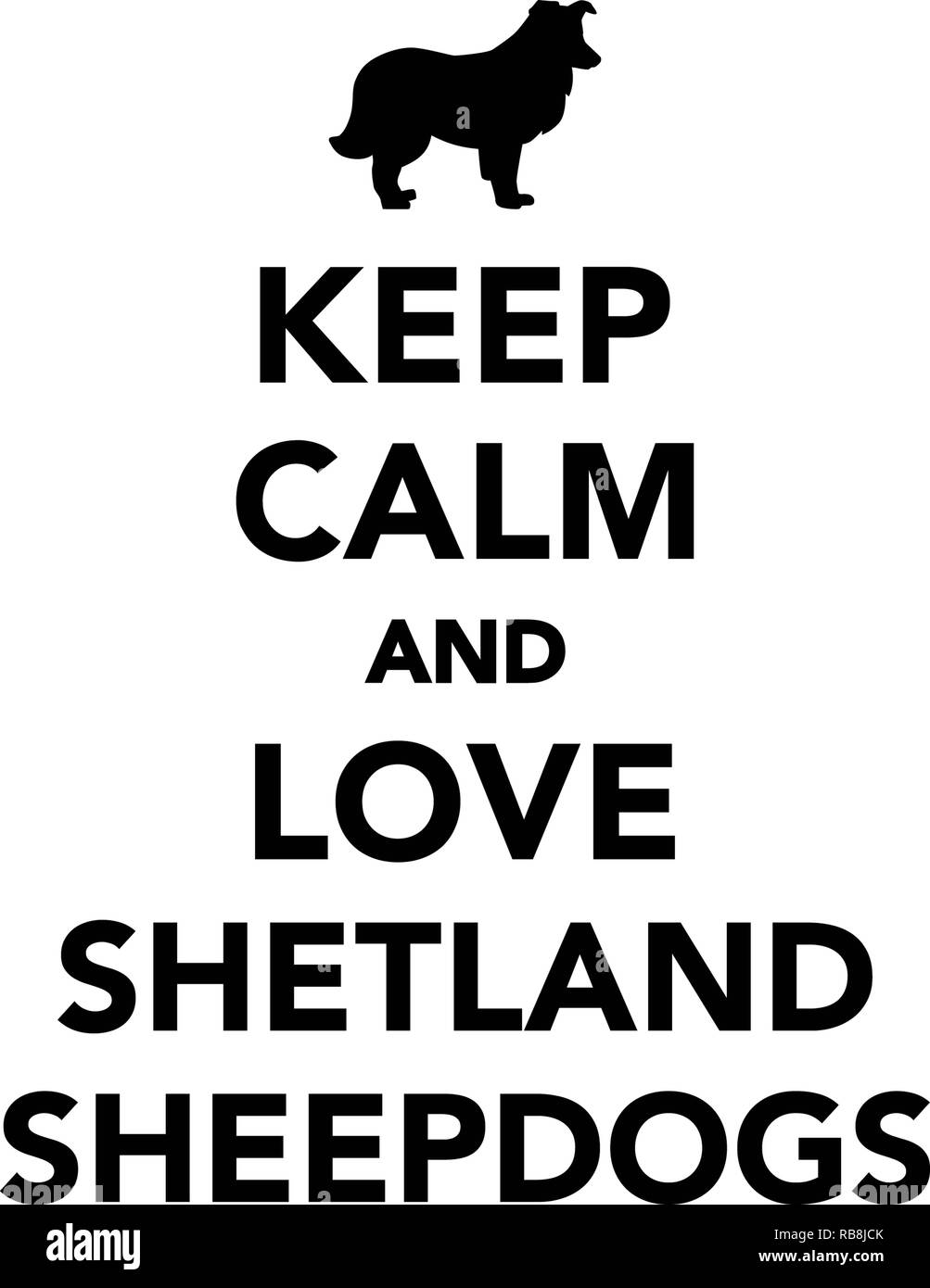 Garder son calme et d'amour de berger Shetland Banque D'Images