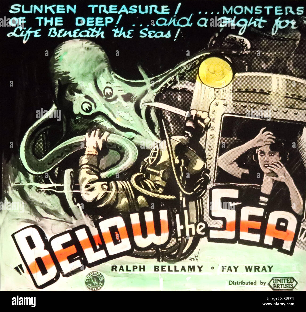 Fay Wray 'au-dessous de la mer' film annonce Banque D'Images