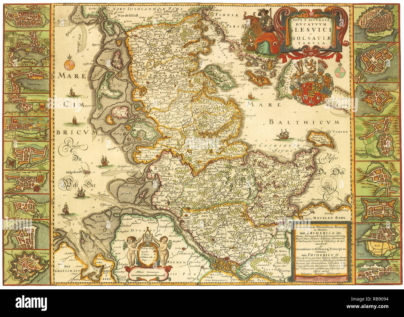 Carte des frontières 1652 Banque D'Images