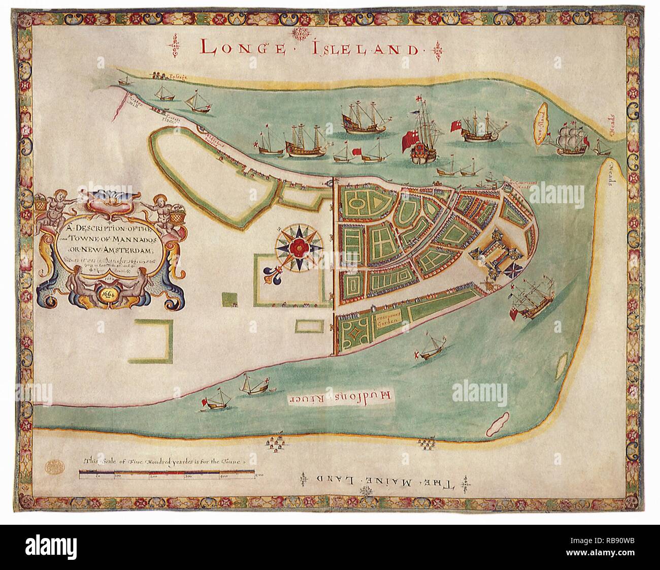 Le port de New York 1664 Banque D'Images