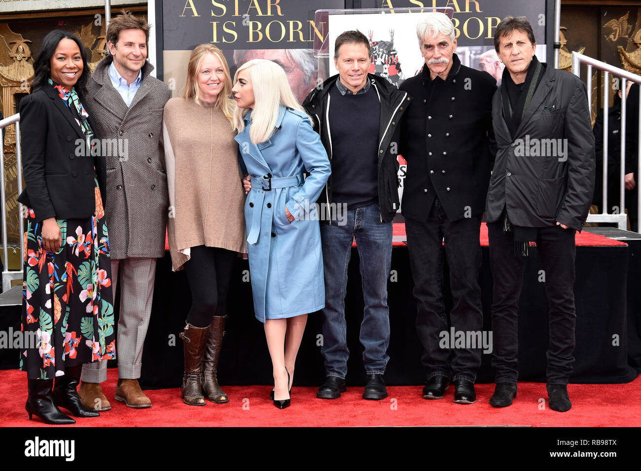 Bradley Cooper, Lady Gaga, Sam Elliott et vous pourrez assister à l'Théâtre chinois de Grauman héberge Sam Elliott Part et cérémonie empreinte de théâtre chinois de Grauman le 7 janvier 2019 à Hollywood, Californie. Banque D'Images