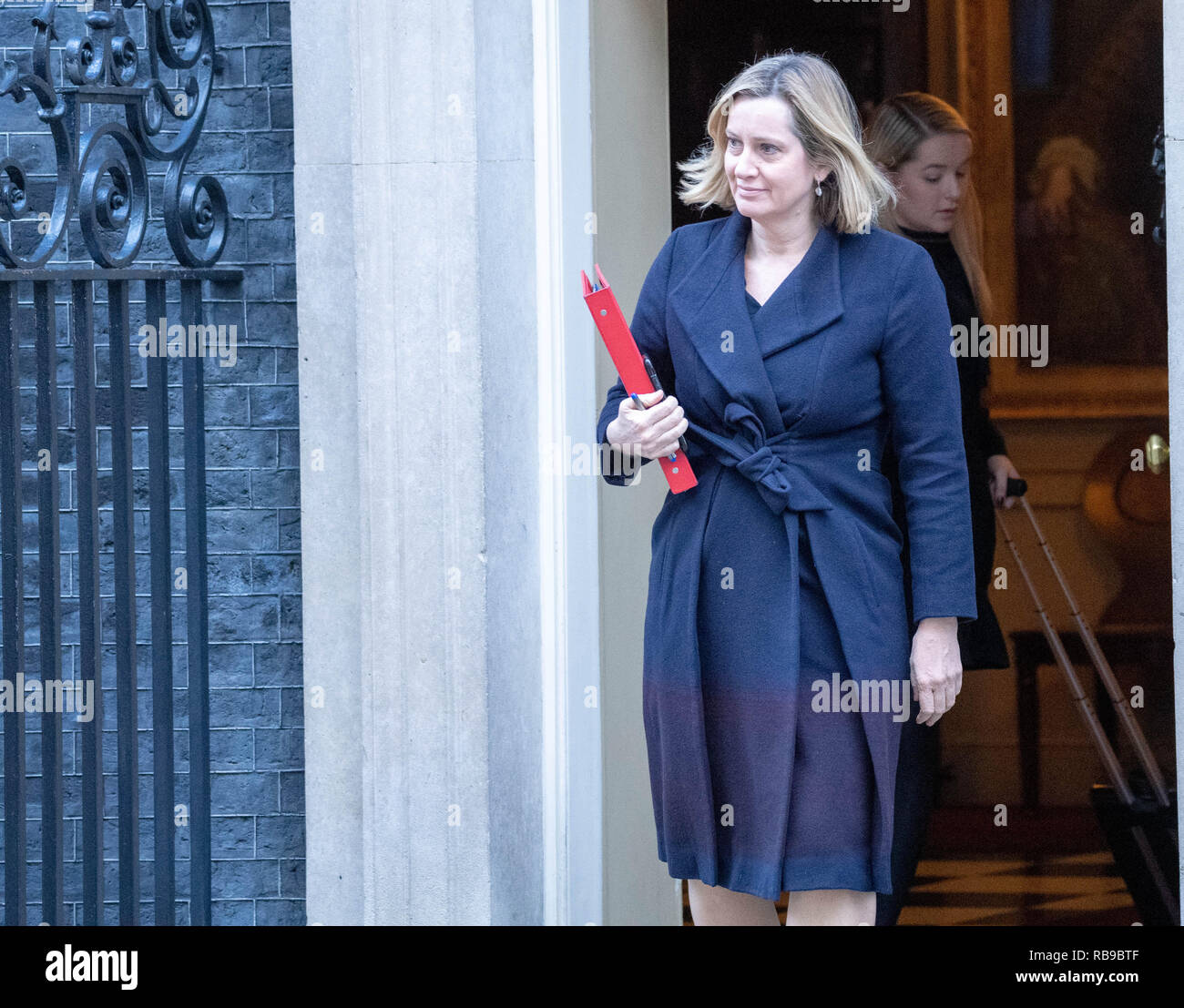 Londres, Royaume-Uni. 8 janvier 2019, l'Ambre Rudd MP PC du travail et des retraites laisse une réunion du Cabinet au 10 Downing Street, Londres, Royaume-Uni. Crédit : Ian Davidson/Alamy Live News Banque D'Images