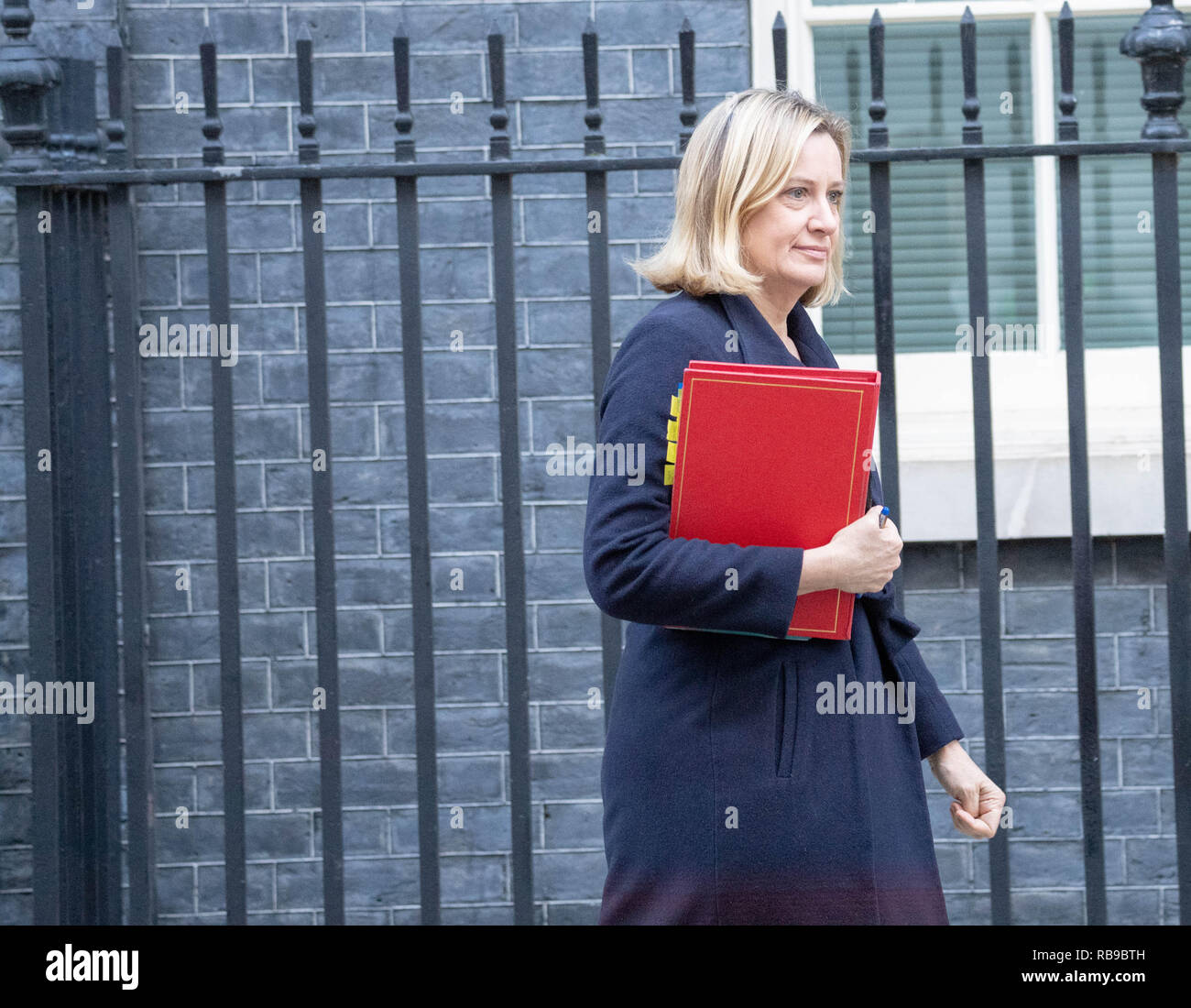 Londres, Royaume-Uni. 8 janvier 2019, l'Ambre Rudd MP PC du travail et des retraites laisse une réunion du Cabinet au 10 Downing Street, Londres, Royaume-Uni. Crédit : Ian Davidson/Alamy Live News Banque D'Images
