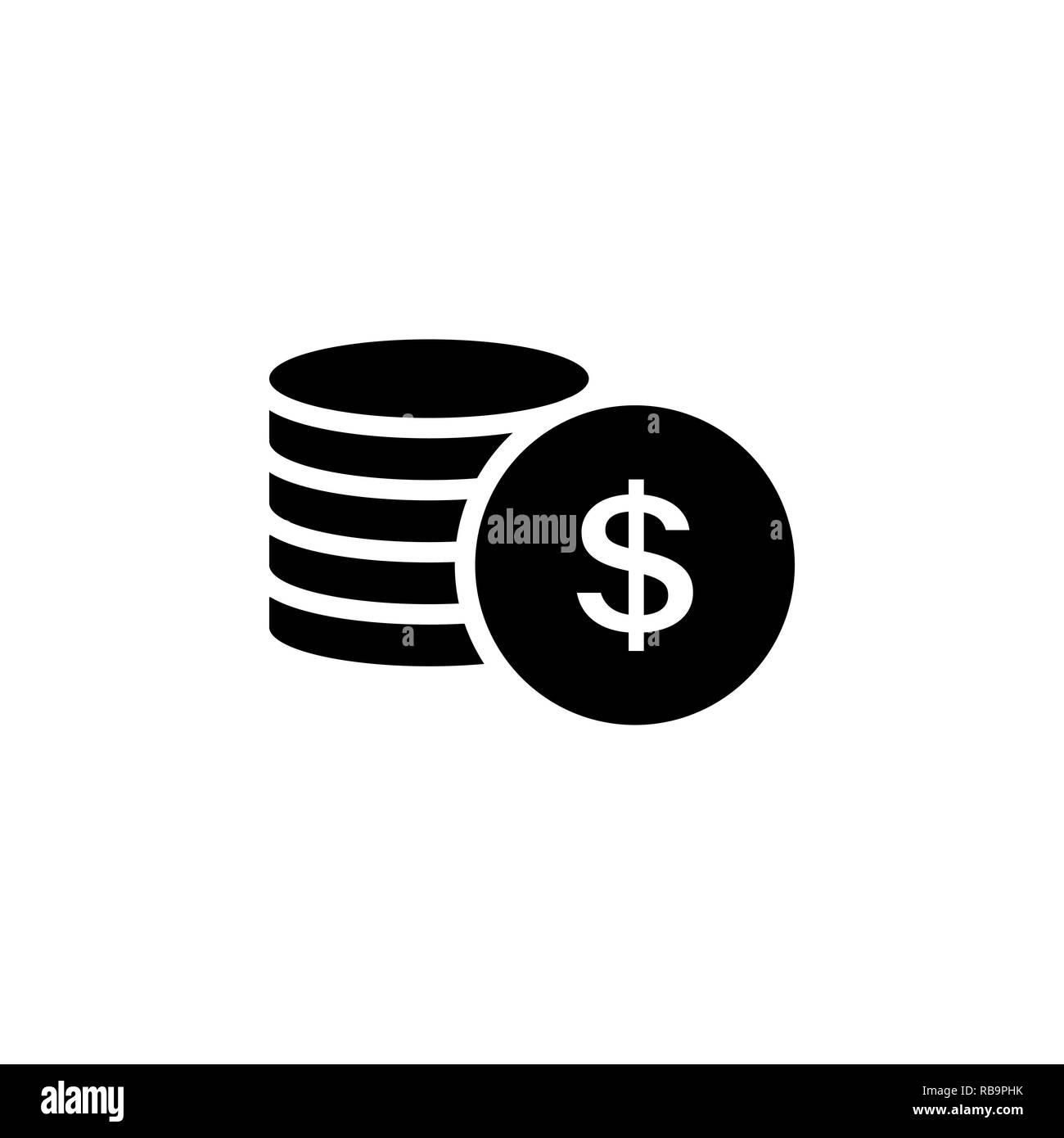 L'icône de l'argent. Système de paiement. Coins et Dollar 100 Illustration de Vecteur